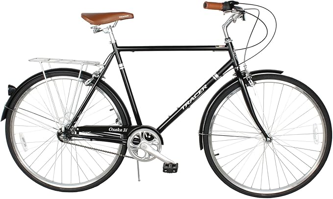 Tracer Osaka Hybrid Bikes, Steel Frame, Shimano Nexus Inter 3/7 Speed, Brown Seat Brown Grips, Road Bike, City Bike, Multiple Colors