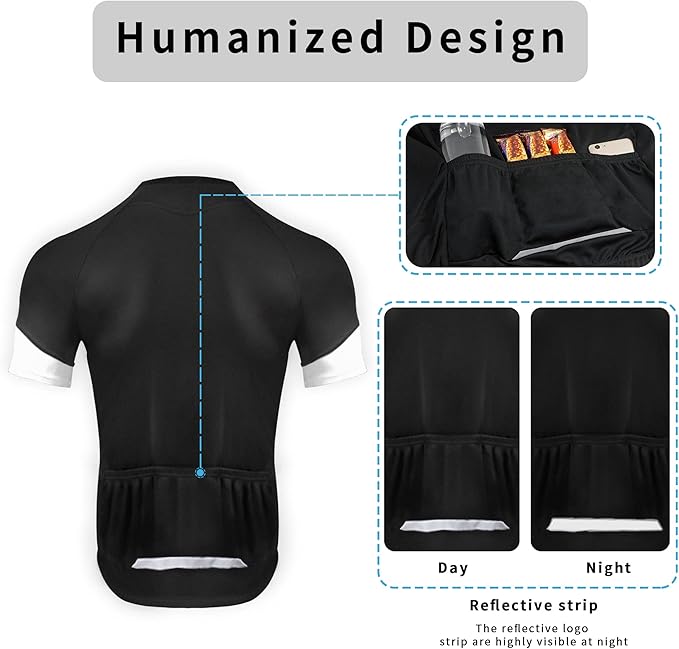 Cycling Jersey Men Bicycle Shirt Short and Long Sleeve MTB Road Biking Jersey with Pockets