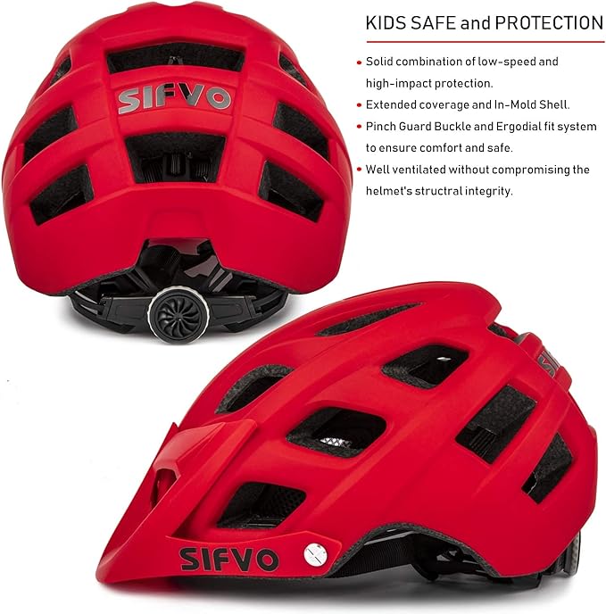 Kids Bike Helmet for Boys and Girls Ages 8-14 Adjustable Youth Helmet with Detachable Visor Lightweight, Safe & Stylish Cycling Bicycle Helmets for Kids 54-57cm