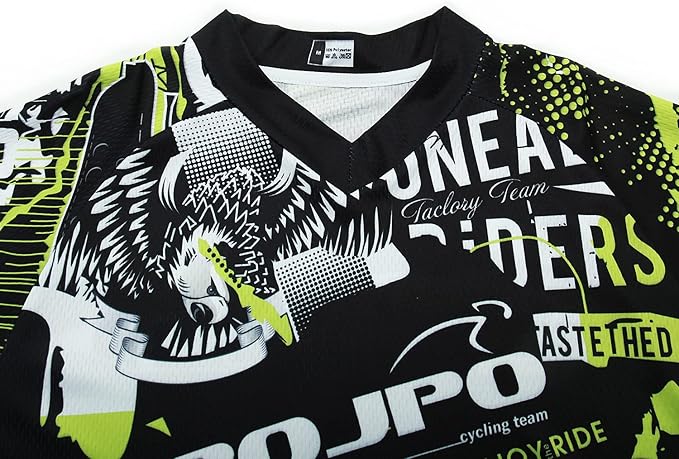 JPOJPO Men's Mountain Bike Jersey Long Sleeve MTB Off-Road Racing Downhill Motocross Shirts Quick Dry&Moisture-Wicking Tops