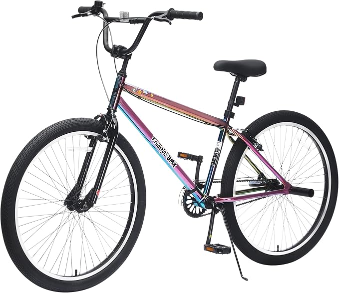 Freestyle Teen Bike Double Disc Brakes 26 inch BMX Bike High-Aluminum/Carbon Steel Frame, for for Teen Bike and Adult Bikes, with 2 Pegs, Bicycles for Men and Women, Multiple Colors