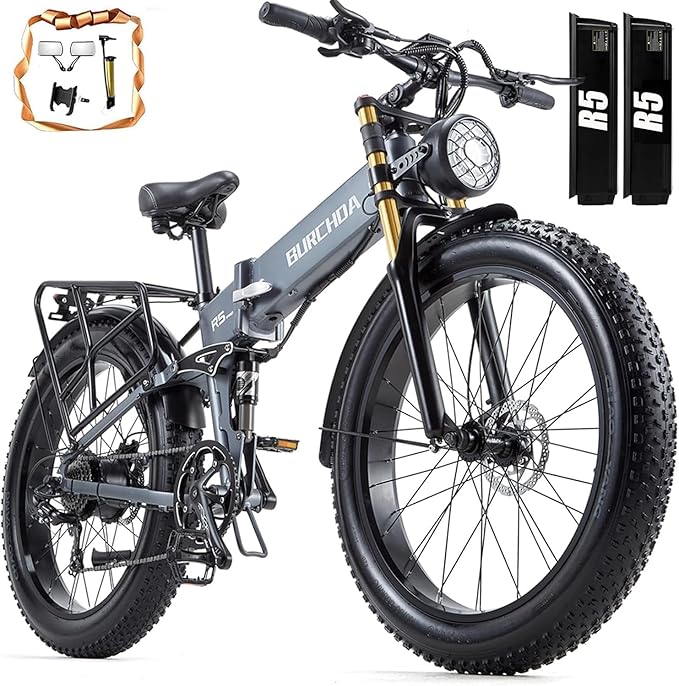 2026 Upgraded Dual Motors AWD Electric Bike for Adults 5000w/3000W/1500W Motor Dirt Ebike 40MPH/30MPH 52V/48V 30Ah/20Ah Battery Up to 90 Miles Long Range 26" Fat Tire Bicycle for Commute Mountains