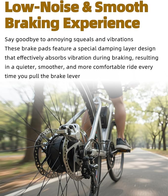 2 Pairs E-Bike Brake Pads for Ridstar Q20 MINI / H20 / Q20 Lite, Metallic Front & Rear Disc Brake Pads Set, Quick Installation & Quiet Braking