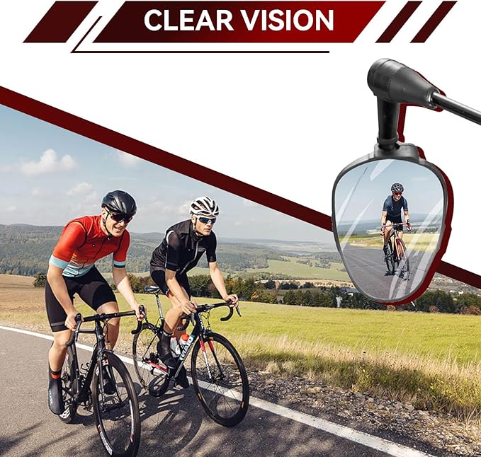 2 PCS Bike Helmet Mirror, Adjustable Handlebar View Mirror Lightweight Cycling Rear View Mountain Road Bike Helmet Rearview for Cycling