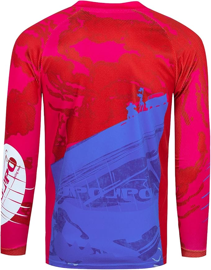 JPOJPO Men's Mountain Bike Jersey Long Sleeve MTB Off-Road Racing Downhill Motocross Shirts Quick Dry&Moisture-Wicking Tops
