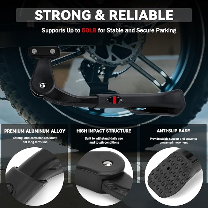 Adjustable Bike Kickstand Heavy Duty Rear Mount Kick Stand for 40mm 24-29 Inch Aluminum Kickstand for Adult Kids Bike Mountain Bike Ebike Mini Bike Electric Dirt Bike MTB