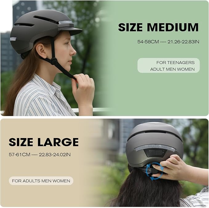 Shinmax Bike Helmet with Turn Signals, NTA Certified up to 45km/h, Bicycle Helmet for Men Women with USB Rechargeable Rear Light, Viser, Cycling Helmet for E-Bike & S-Pedelec,Scooter, Commuter, Adults