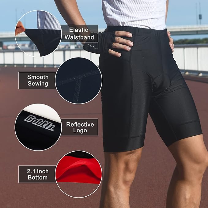 bpbtti Mens Gel Padded Cycling Shorts Bicycle Riding Pants Bike Biking Clothes Cycle Tights