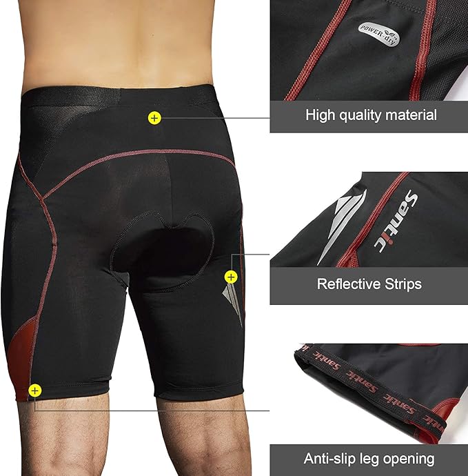Santic Men's Cycling Shorts Padded Bicycle Riding Pants Bike Biking Clothes Cycle Wear Tights