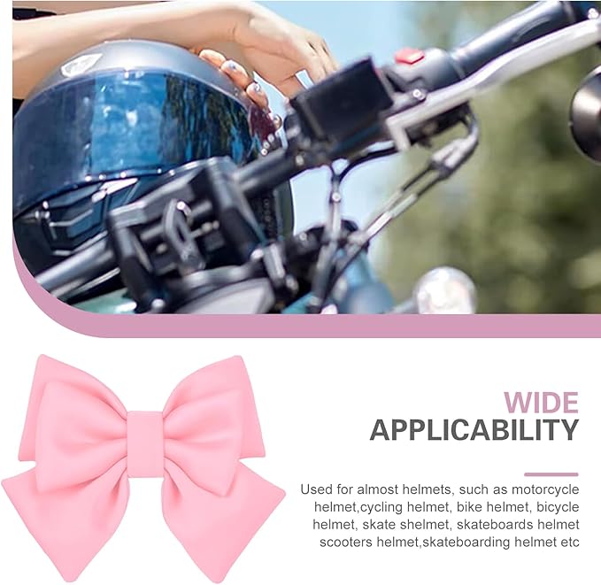 Large Bow Helmet Accessory, Cute Beautiful Bow Helmet Accessory, Suction Cup Waterproof Fade-Resistant Ornament for Women, Universal for Most Motorcycle Helmets