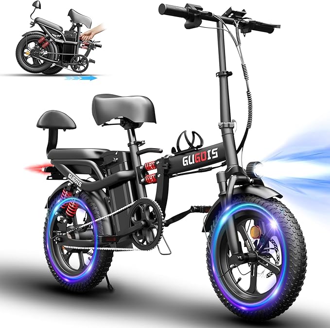 Electric Bike for Adults,750/1000W Motor E-Bike,28/30 MPH,748.8/960 Wh Removable Battery,25-45Miles,16/20in Commuter Ebikes,Full Suspension Electric Bicycles for Adults -2 Seater