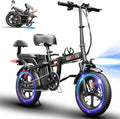 Electric Bike for Adults,750/1000W Motor E-Bike,28/30 MPH,748.8/960 Wh Removable Battery,25-45Miles,16/20in Commuter Ebikes,Full Suspension Electric Bicycles for Adults -2 Seater