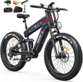 FREESKY Dual Battery Electric Bike for Adults, 48V 41AH 160 Miles Long Range E Bike, 4000W Motor 40MPH+, 26" Fat Tire Fast Mountain EBike, Full Suspension & Hydraulic Brakes, UL 2849 Certified by TÜV