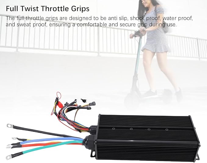 Brushless Motor Controller, 100A Sine Wave Controller 24 MOSFET 3 Mode Color Display for Pedal Assist Electric Bikes Cyclists Commuters