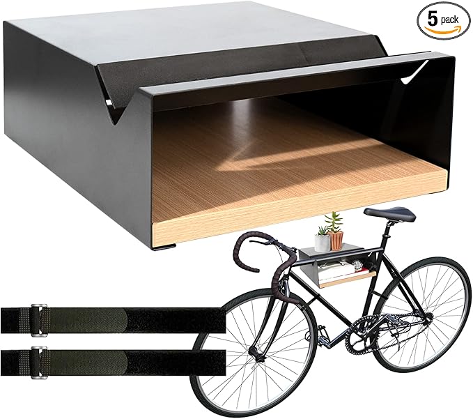 MOSHAY Bicycle Wall Mount S-Rack Bicycle Holder Aluminium Wood - Bicycle Mount for Road Bike Gravel Bike Touring Bike - Bicycle Stand Wall Indoor Storage for Garage Living Room
