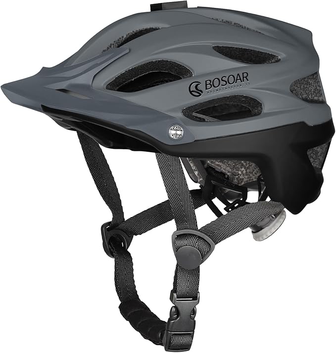 Mountain Bike Helmet,Adult Cycling Helmet with Camera Mount and Detachable Visor for Men Women Youth,Suggested Fit 55-61 Cm