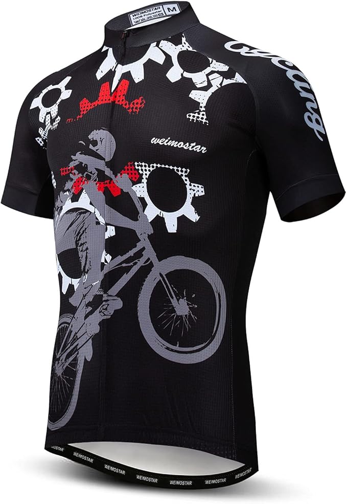 Men's Cycling Jerseys Tops Biking Shirts Short Sleeve Full Zipper Bike Clothing