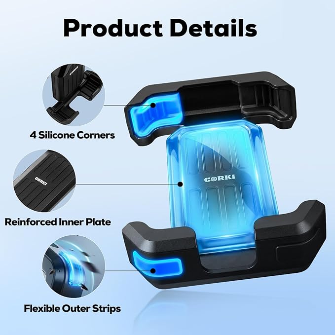 corki Bike Phone Holder Universal Motorcycle Phone Mount with 360° Rotatable Locking Mechanism & Heavy-Duty Handlebar Cradle for Bicycle Ebike Scooter, Fits iPhone & Smartphones