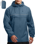 GEEK LIGHTING Rain Jacket Men Lightweight Waterproof Jackets Packable Windbreaker Hooded Raincoat for Golf Cycling Outdoor