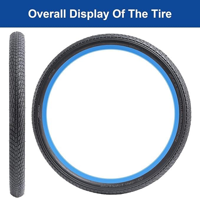 20x1.75 (47-406) Bike Tire 20 inch Bicycle tire Suitable for 20X1.75 20 x 1.75 City/Road/Commuter Folding Replacement Bike Tire (Single)