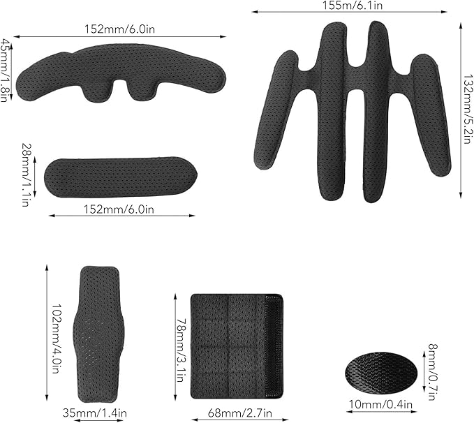 Keenso Bike Helmet Lining Helmets Lining Sponge Pad Helmets Padding Kit,Bike Replacement Universal Foam Pads Set Helmets Lining Sponge Pad for Bike Motorcycle Cycling Helmet Helmet