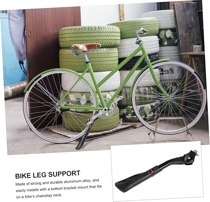 GANAZONO Adjustable Bike Kickstand Aluminum Alloy Foot Brace for Mountain Bicycles Sturdy Side Stand Leg Support for Parking for Cycling Enthusiasts