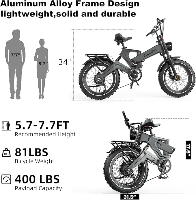 3000W/2000W Peak Dual Motor/Single Motor Foldable Electric Bike for Adults, 52V 30Ah Removable Battery, 35 MPH & 120 Miles, 20"x4.0" Fat Tire Mountain Bicycle, Magnesium Alloy Frame Dirt Ebike