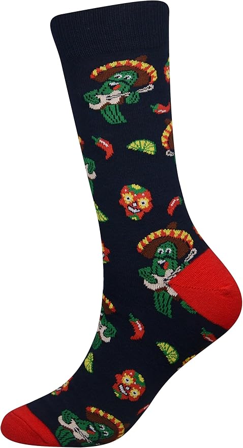 Cansok Men's 2/4 Packs Fun Crazy Novelty Dress Crew Socks