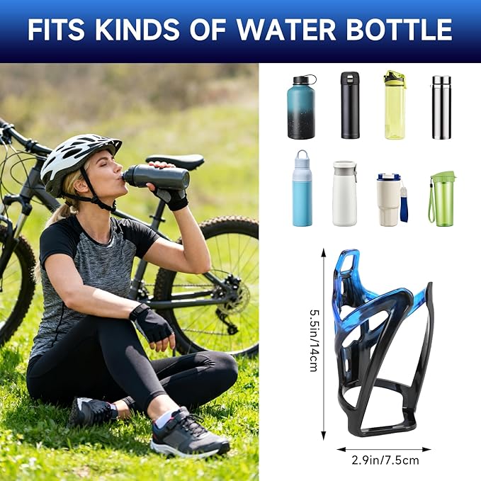 KOMCLUB Bike Water Bottle Holder Ultralight & Sturdy Bike Water Bottle Cage Universal Bike Cup Holder Rack for Bicycle, MTB, Mountain, Gravel, Road, eBike | Adult/Kids Black