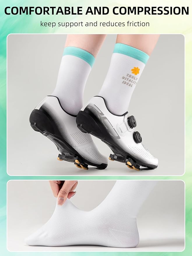 ROCKBROS Cycling Socks Womens 4pcs Running Socks Athletic Socks Compression Socks for Women Ankle Socks
