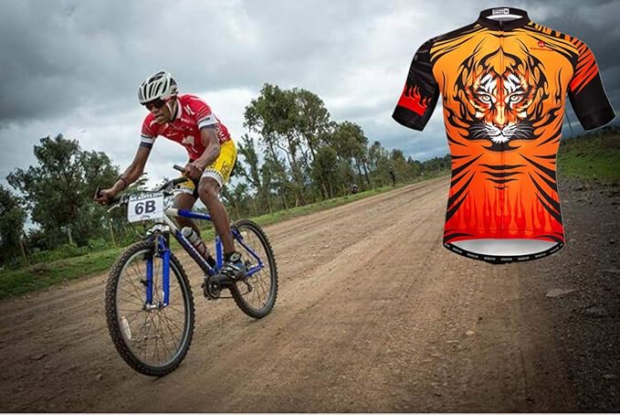 Men's Cycling Jerseys Wolf Print Bicycle Shirts Summer Road Bike Clothes Quick Dry Breathable