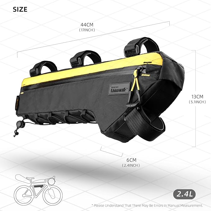 Rhinowalk Bicycle Front Frame Bag Bike Under Top Tube Triangle Waterproof Bag 2.4L Cycling Accessories Nylon Pack Pouch for MTB Road Bike Cycling Commuting and Outdoor Adventures