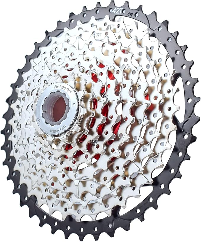 VG SPORTS 8/9/10/11/12 Speed Ultra-Light Bike Cassette for Mountain Bike 11-40T/11-42T/11-46T/11-50T/11-52T MTB Cassette Lightweight Aluminum Bracket Cassette