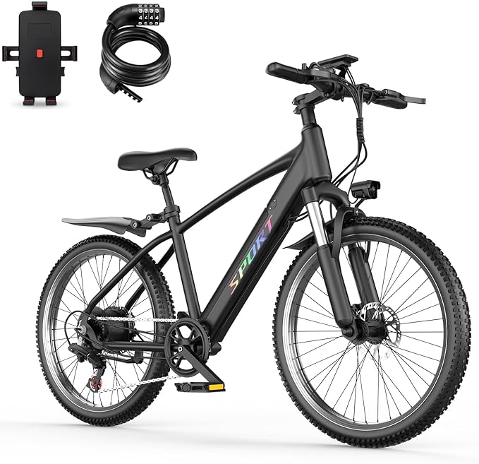 ASKGO Electric Bike for Adults, 1500W Peak E-Bike with 7-Speed, Electric Mountain Bike with 48V 12Ah Removable Battery, Up to 65 Miles 25MPH, 26" Electric Bicycle for Commute, Front Fork Suspension