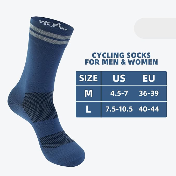 YKYWBIKE Cycling Socks for Men Women-Athletic Crew Bike Socks,Compression Biking Socks for Men Cycling,MTB Riding Socks