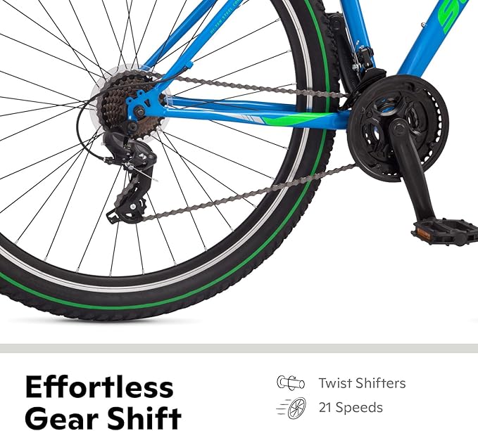 Schwinn High Timber Mountain Bike for Adult Youth Men Women Boys Girls, 24 to 29-Inch Wheels, 7 or 21-Speeds, Front Suspension, Aluminum and Steel Frame Options