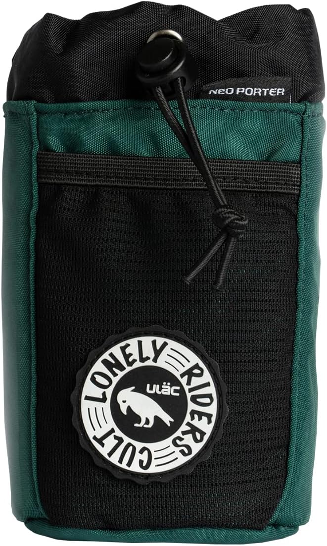 ULAC NEO PORTER C-HOLD Bike Feed Bag for Top Tube, Handlebar, Stem and Saddles (Green-Black, Small)