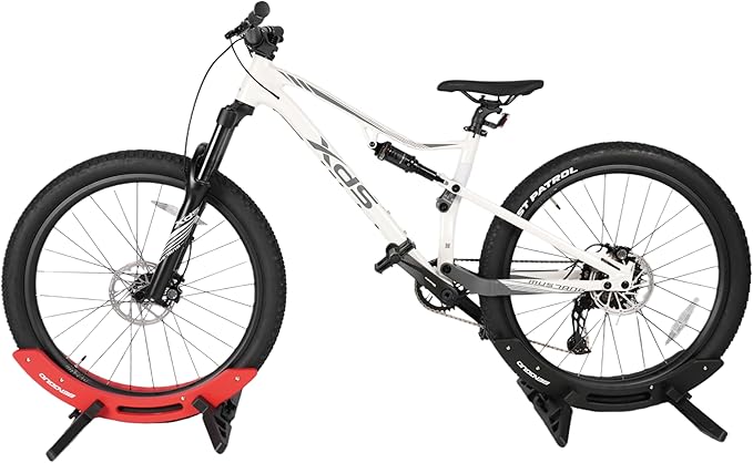 Bike Rack & Floor Stand – Heavy-Duty Adjustable Bicycle Stand for Garage/Home, 20-29" Road/MTB/BMX/Commuter/Kids Bike, 1-Bike Indoor Parking Rack, Black