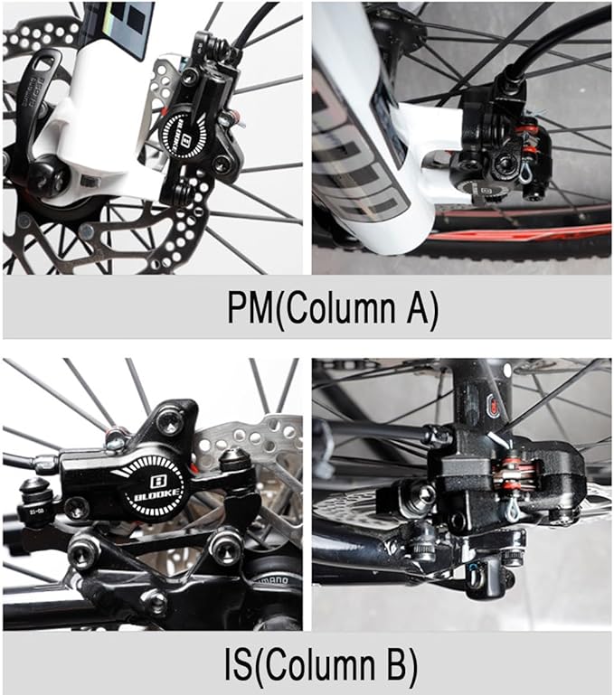 FukkeR 2-Piston Mountain Bikes Hydraulic Brake Set with 160mm Floating Disc Rotor and Caliper PM/is Adapter Right Front Road Bikes Aluminum Disc Brake 800mm for BMX XC