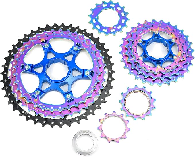 VG SPORTS 8/9/10/11/12 Speed Ultra-Light Bike Cassette for Mountain Bike 11-40T/11-42T/11-46T/11-50T/11-52T MTB Cassette Lightweight Aluminum Bracket Cassette