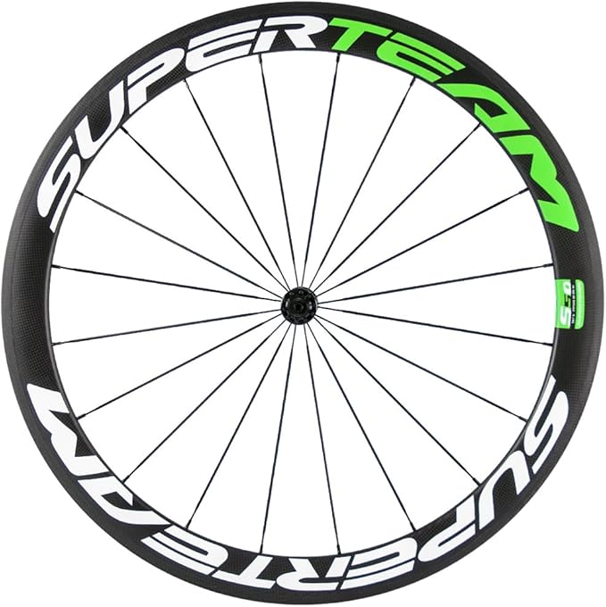 Superteam Carbon Fiber Road Bike Wheels 700C Clincher Wheelset 50mm Matte 23 Width