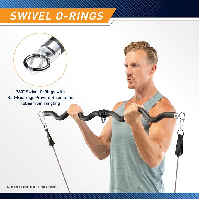 Marcy Deluxe Exercise Curl Bar for Lats, Curls and More for Home Gym Workouts BBEB-7355