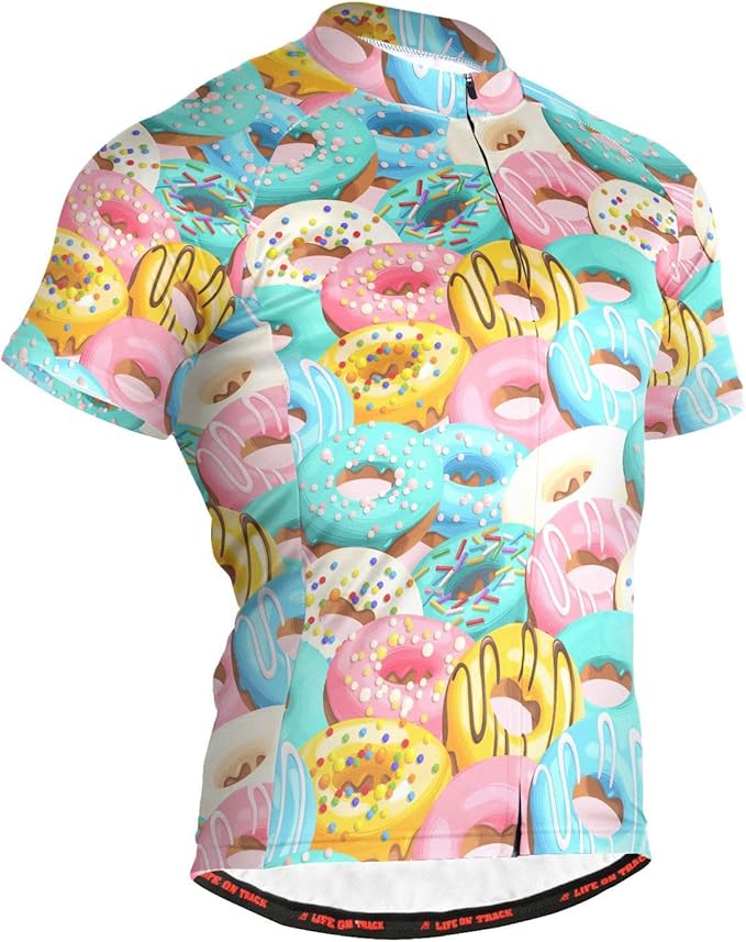 Men's Cycling Bike Jersey Short Sleeve Moisture Wicking, Breathable, Quick Dry Biking Shirt with 3 Rear Pockets