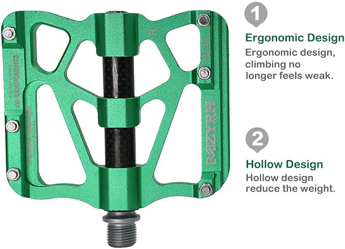 ThinkTop Mountain Bike Pedals MTB BMX Pedals Flats 9/16'' Sealed 3 Bearing Lightweight Aluminum Wider Platform Pedals for Road Bike Bicycle