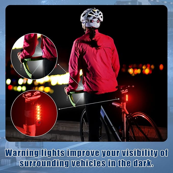 20 Pack USB Rechargeable LED Bike Tail Light Bicycle Rear Waterproof Bike Lights for Night Back Bicycle Taillights, 4 Light Mode Options, 20 USB Cables Included(Red, White)