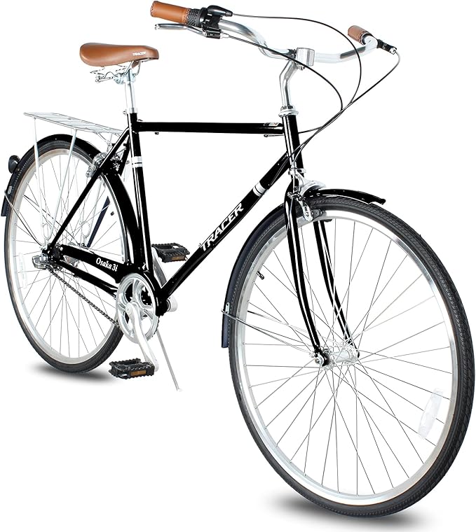 Tracer Osaka Hybrid Bikes, Steel Frame, Shimano Nexus Inter 3/7 Speed, Brown Seat Brown Grips, Road Bike, City Bike, Multiple Colors