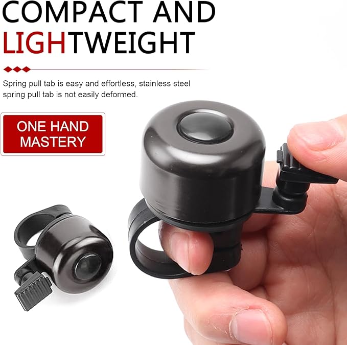 1 PC Bike Bells, Aluminum Bike Bell for Kids Loud Crisp Bicycle, Universal Cycling Accessories, Suitable for Adults and Children (Black)