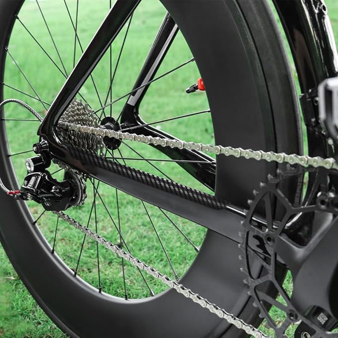 MUQZI 3 Pieces Bicycle Chainstay Protector, Bike Frame Protection Stickers Decal Front Fork Film Cover Frame Adhesive Protective for Mountain Road Bike Chain Guard Pad
