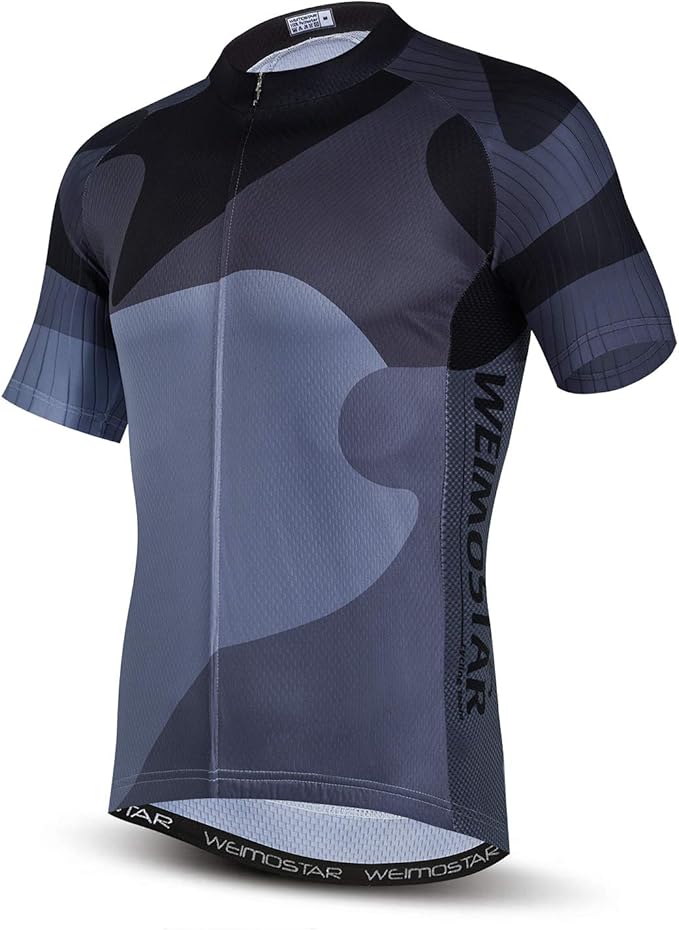 Cycling Jersey Men USA Summer Bike Short Sleeve 3-Pockets Breathable Quick-Dry Shirt S-3XL
