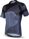 Cycling Jersey Men USA Summer Bike Short Sleeve 3-Pockets Breathable Quick-Dry Shirt S-3XL